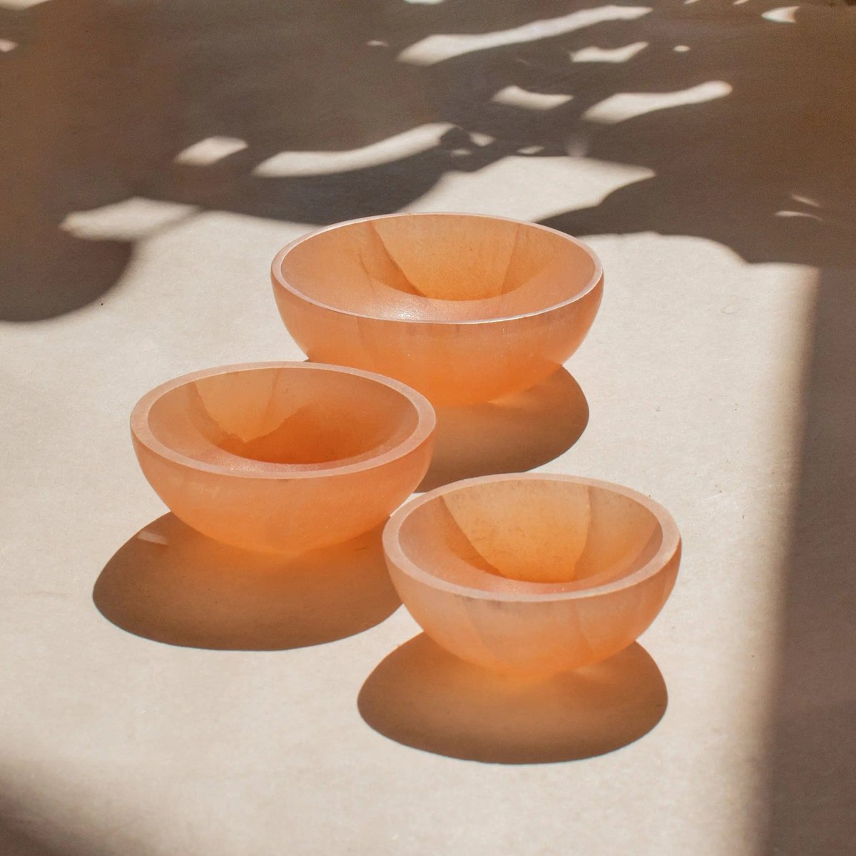 Selenite Bowl Perzik