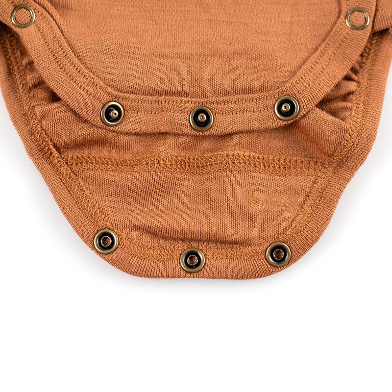 Uld wrap-over romper kortærmet - Merinould - Argan Oil