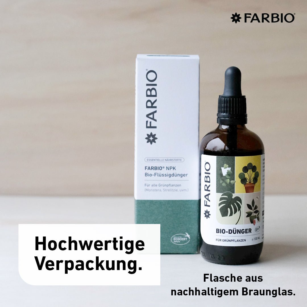 FARBIO® organic liquid fertilizer for green plants | Important nutrients for your plants