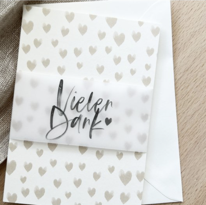 Thank you - folding card with envelope and banderole