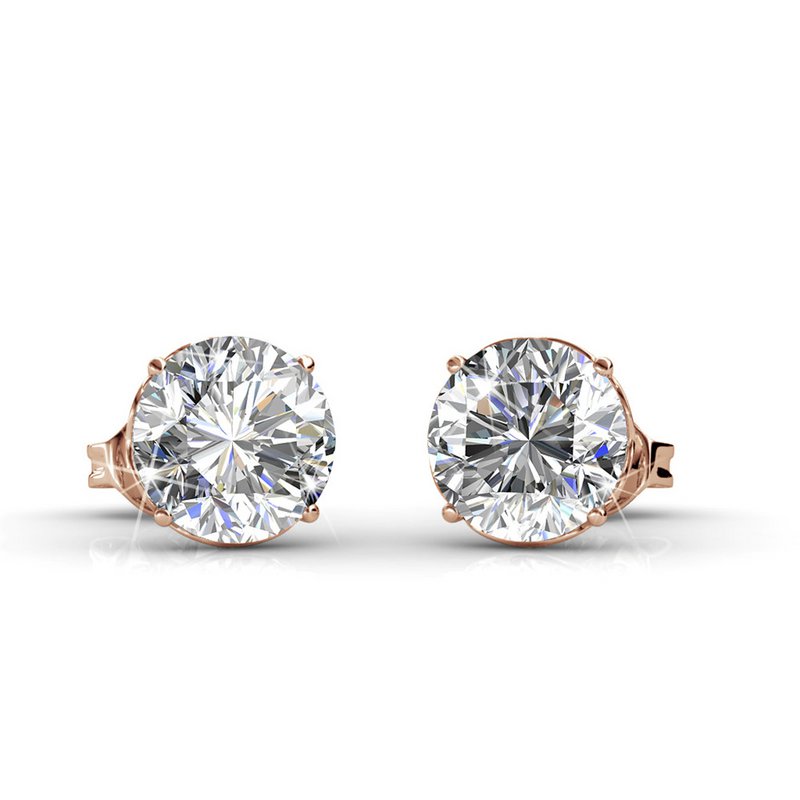 Boucles d'oreilles Kristine - Or RosÃ© et Cristal