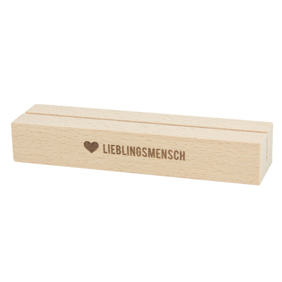 Card stand favorite person made of sustainable beech wood - card holder with heart engraving - maritime home accessory