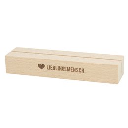 Card stand favorite person made of sustainable beech wood - card holder with heart engraving - maritime home accessory