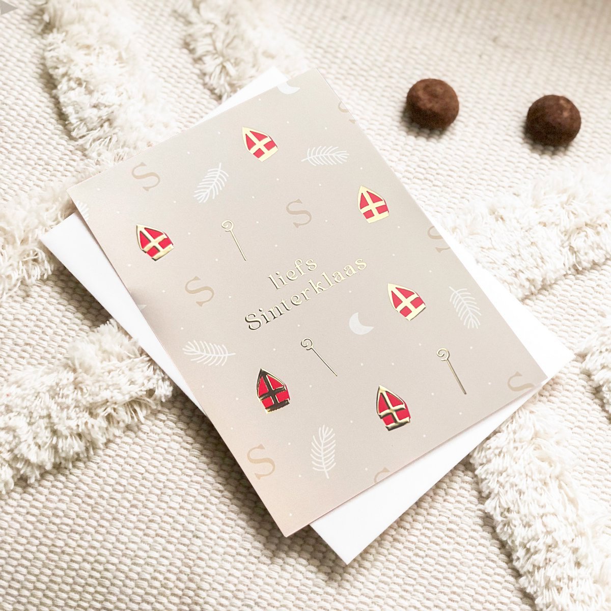 Kort Sinterklaas | Guld folie