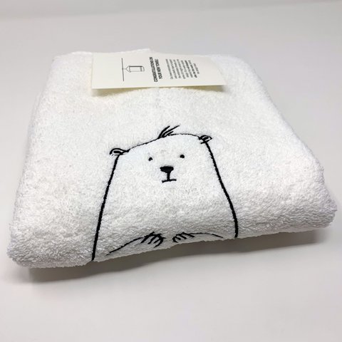 Cute bear Turkish cotton towel cute gift idea eco-friendly bath, hand towels white, creme grey black gift idea for families with kids