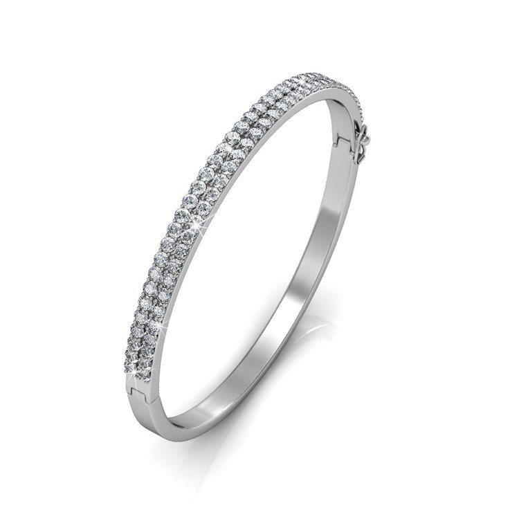Bransoletka Glamour - Argenté et Cristal