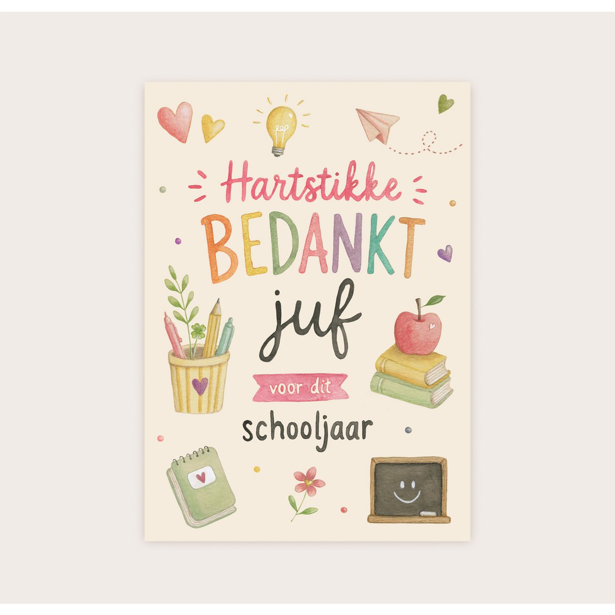Postkarte, vielen Dank, Lehrer