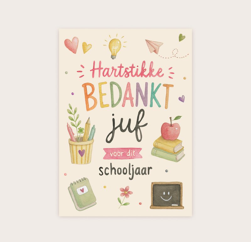 Postkarte, vielen Dank, Lehrer