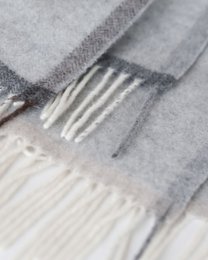 Merino/kasjmier plaid MILANO - lichtgrijs