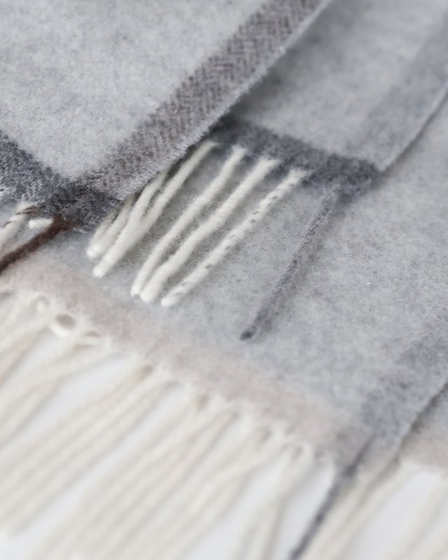 Merino/kasjmier plaid MILANO - lichtgrijs