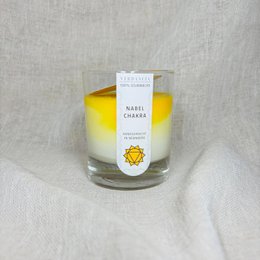 Navlechakra | Duftlys sojavoks - meditation - afslappende - chakralys solar plexus (gul)