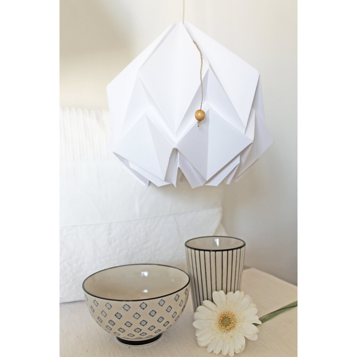 Suspension Origami Couleur Uni en Papier - Taille S