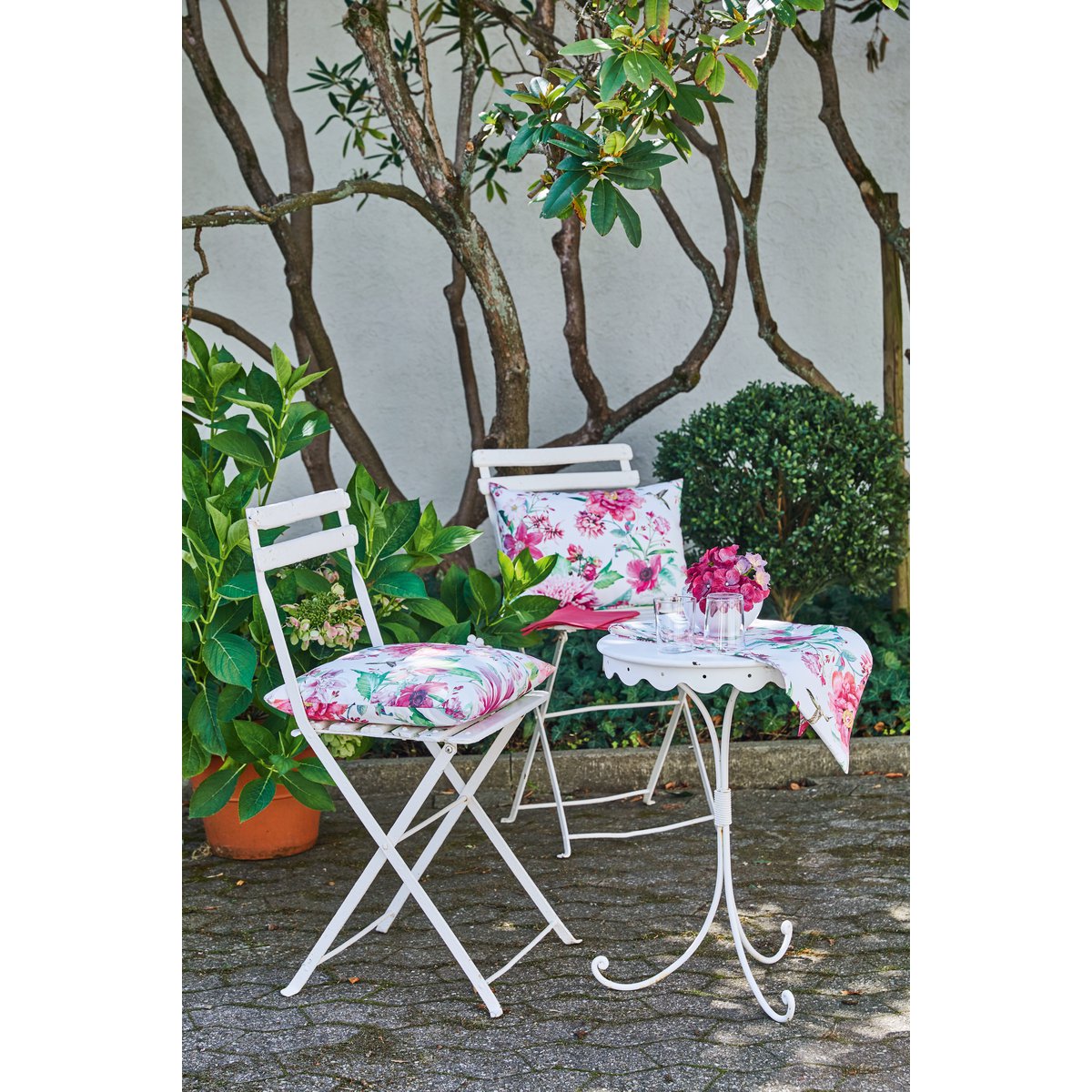 7305 Cojín rosa / verde / blanco - 39X39