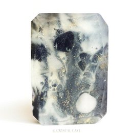 Edelsteinseife - Yin Yang - Schneeflocken-Obsidian und Schneequarz