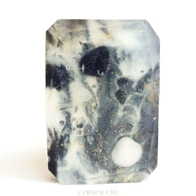 Edelsteinseife - Yin Yang - Schneeflocken-Obsidian und Schneequarz