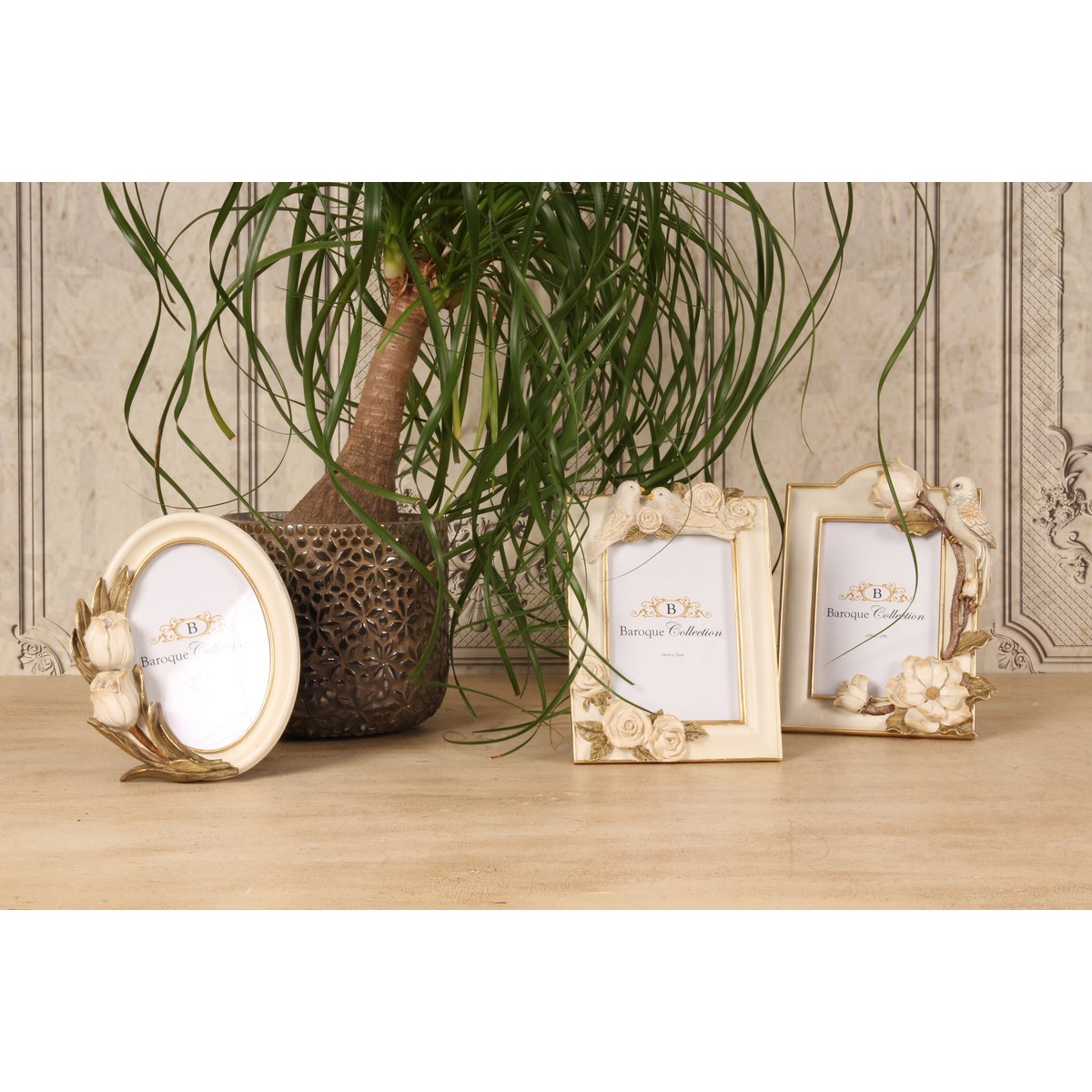 Fotorahmen 10 x 15 cm – Creme – Kunstharz