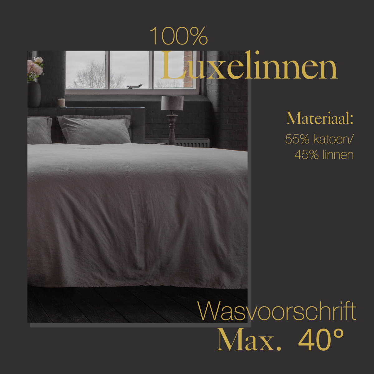 Linen Duvet Cover Set Cloudy Gray
