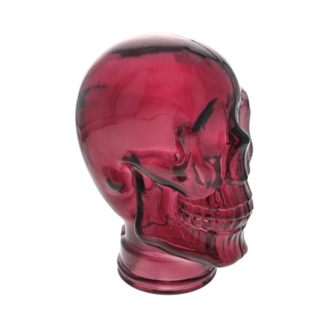 Decorative fuchsia glass skull H27x19x15