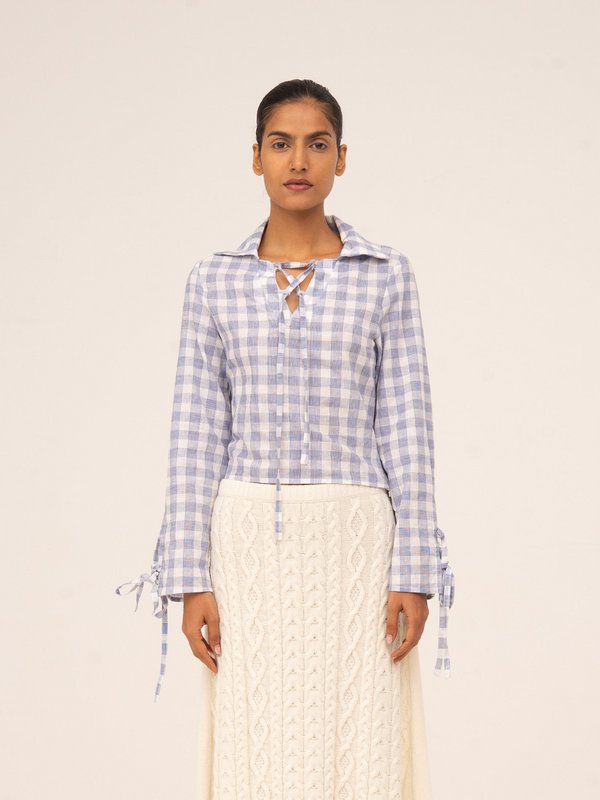 Chemise bleue à carreaux Commute