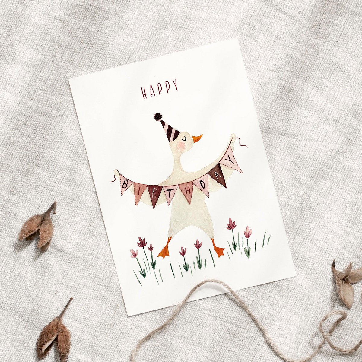 Carte postale - Anniversaire Oie
