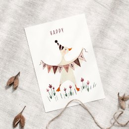 Postkort - Fødselsdagsgås