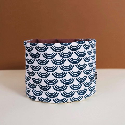 Plant Basket - Planter - Bio Cotton - Wave Ocean Blue