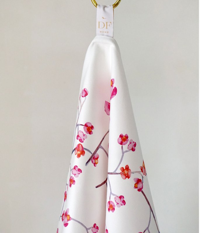 Kitchen Towel Branches White