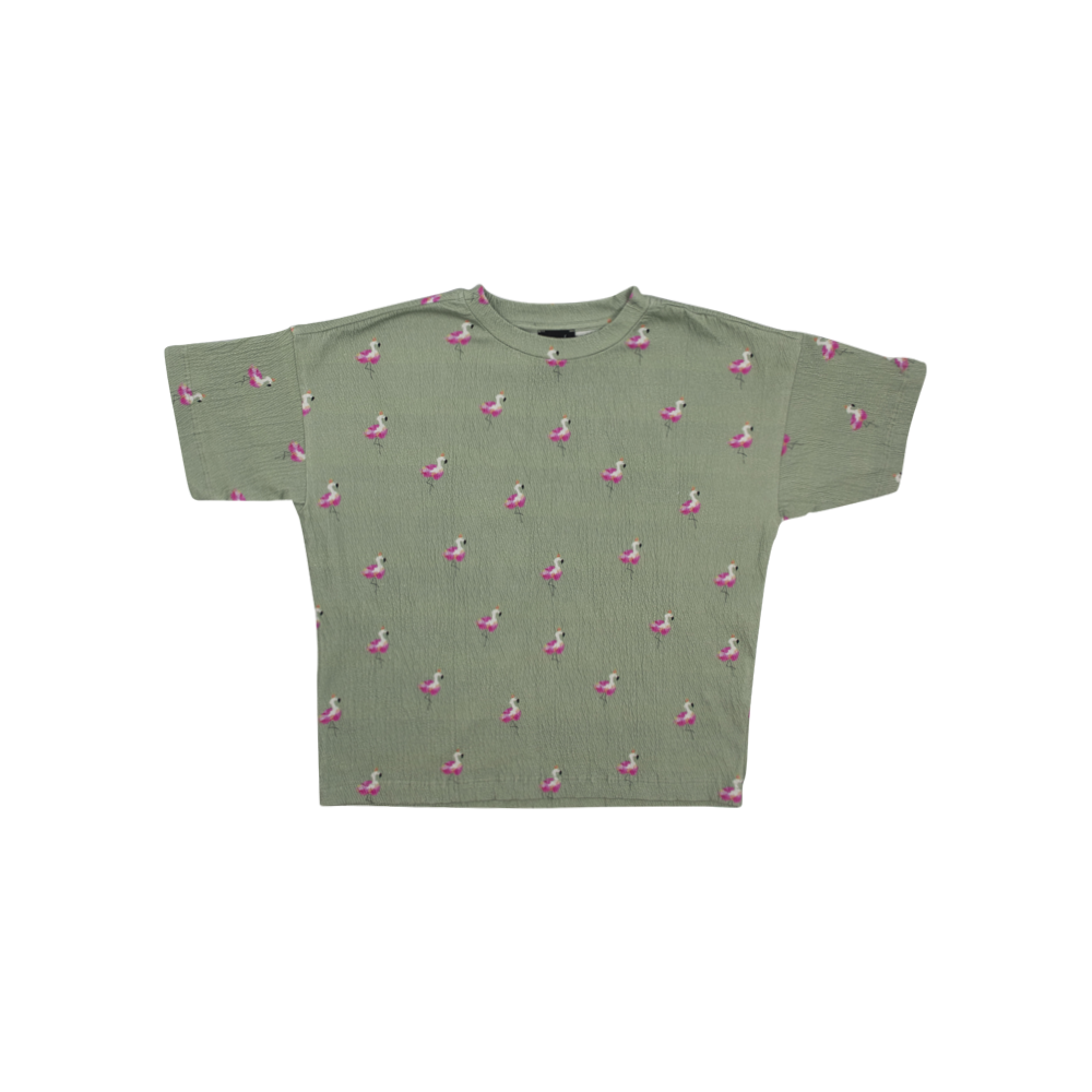 T-shirt ample imprimé flamant rose