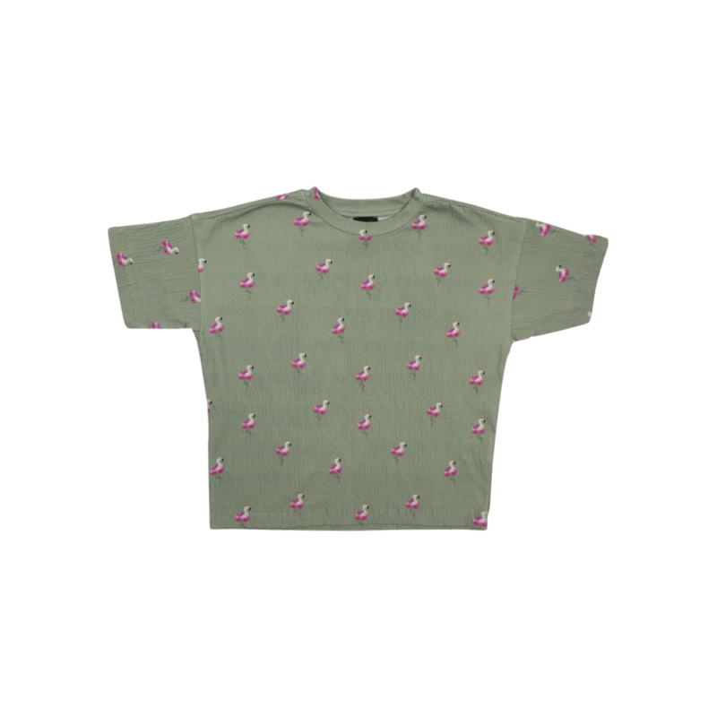 Luźny t-shirt z nadrukiem flaming