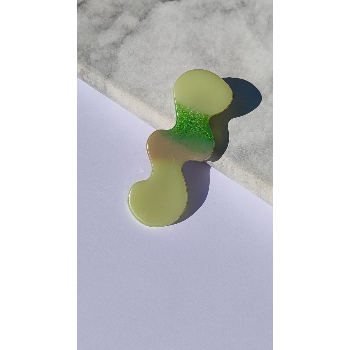 ⋒ pacchetto di clip per capelli in resina - matcha latte (11 articoli) ⋒