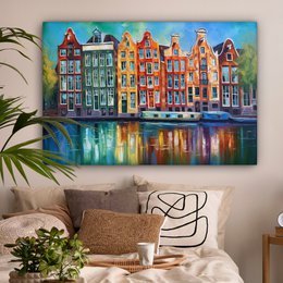 Canvas Painting - Wall Decoration Amsterdam - Oil - Grease - Painting - Art - Wall Decoration Living Room - Bedroom Decoration - Room Accessories - Canvas Paintings