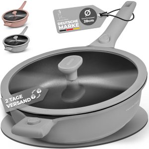 Fry pan 28 cm, non -stick coating, removable handles, induction, oven festival (gray)