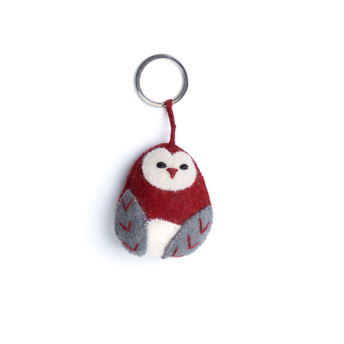 Keyring owl aubergine