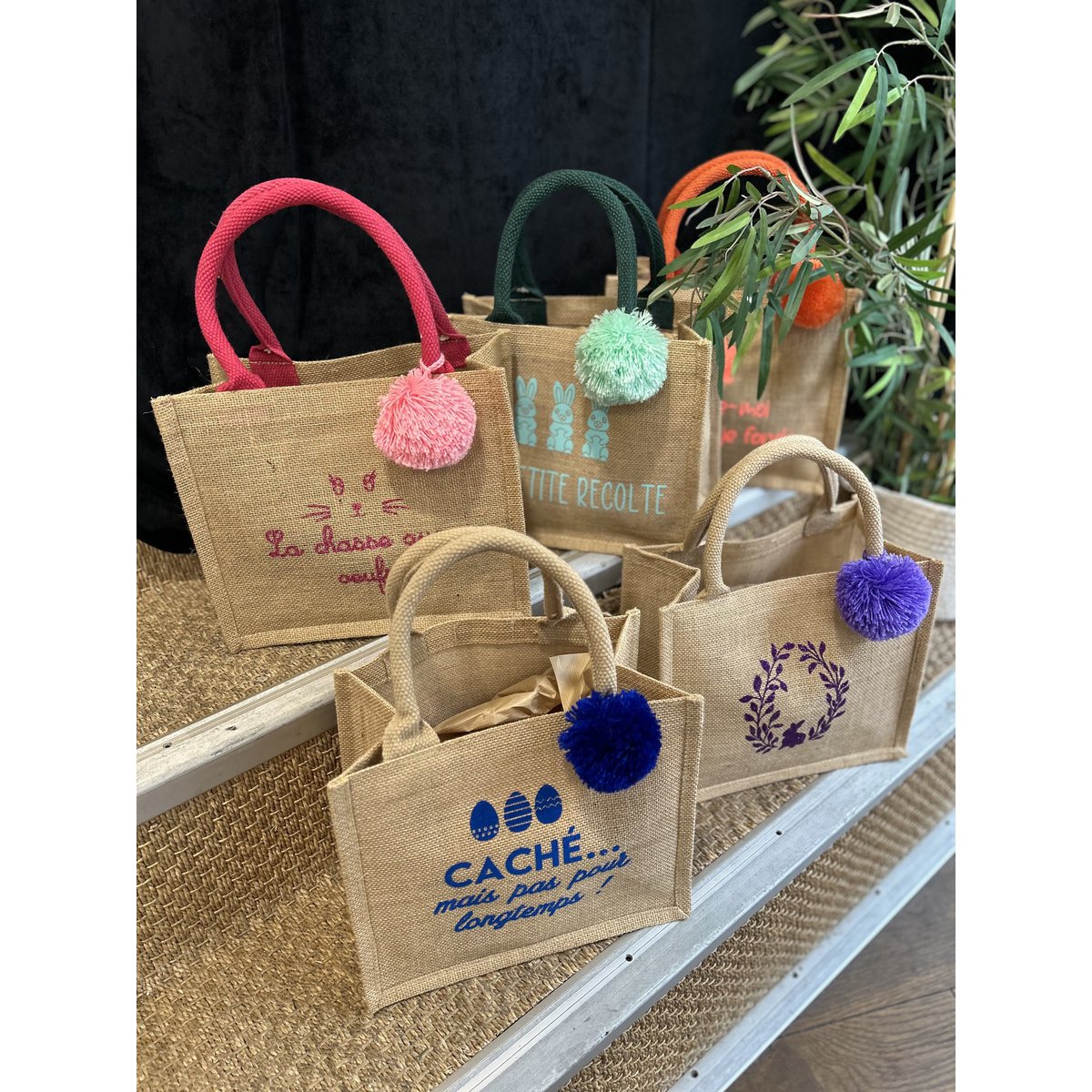 Mini jute shopping bags - Easter collection