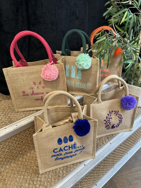 Mini jute shopping bags - Easter collection