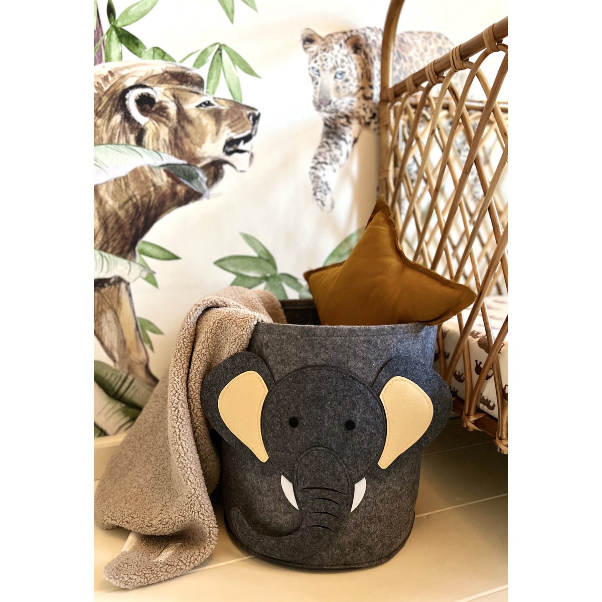 Storage Basket Children's Room - Elephant