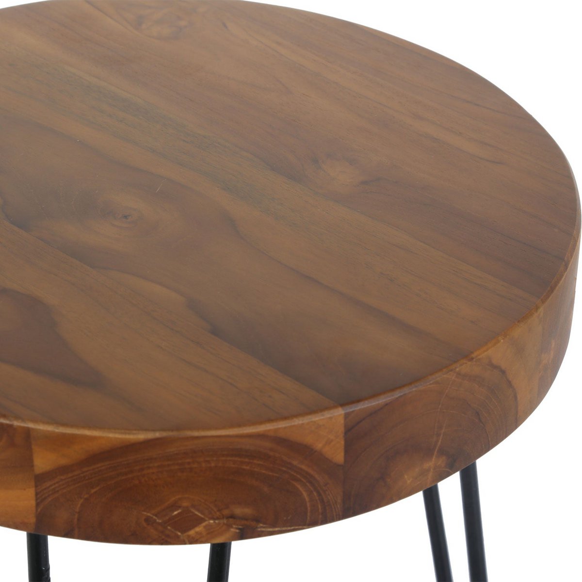 Teak side table Ella with hairpin legs