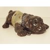 Liegender Hund Schlafaugen Polyresin
