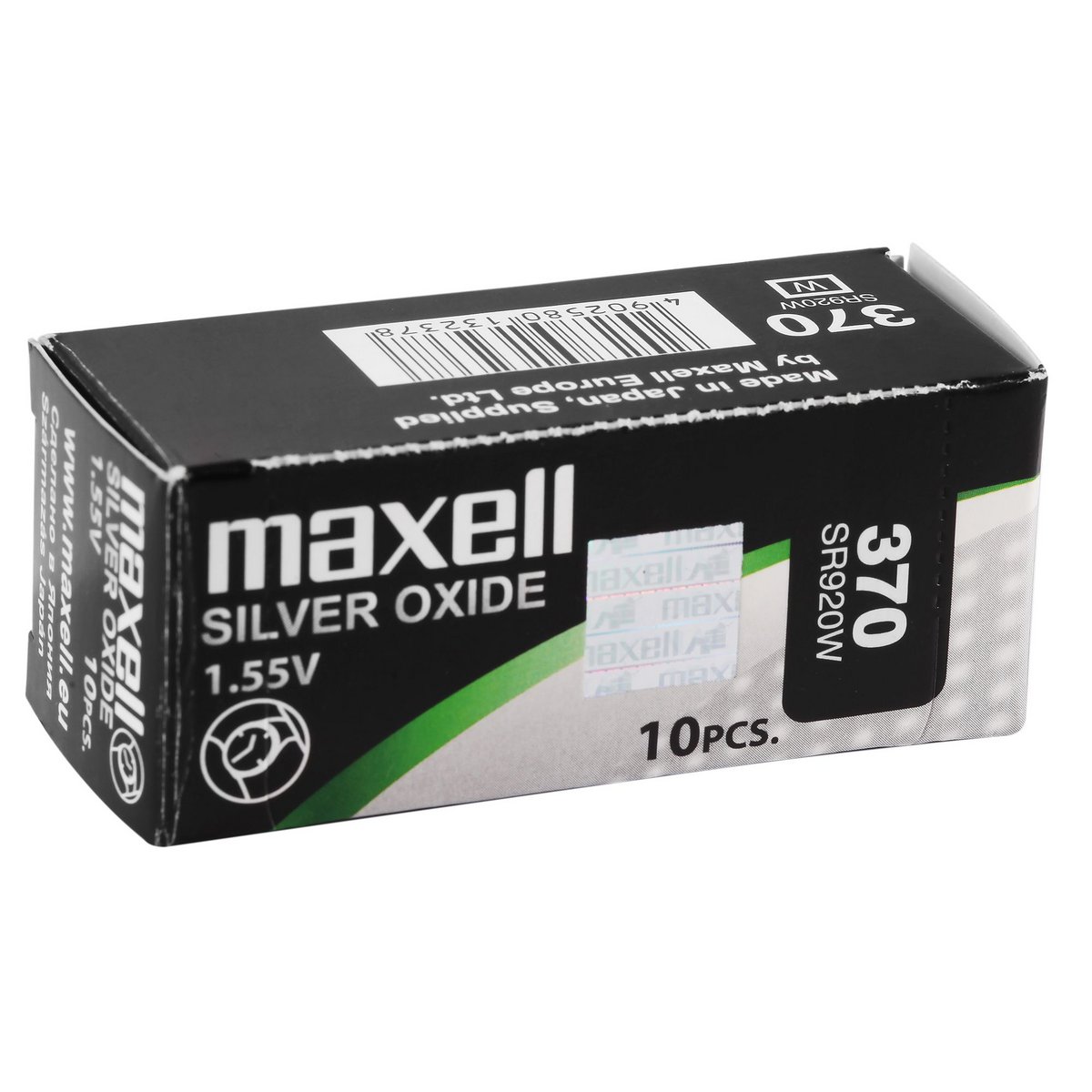 MAXELL button cells, 0% mercury, packaging contents 10 pieces, 370