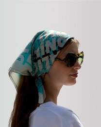 Scarf, JUDY - chocolate/turquoise