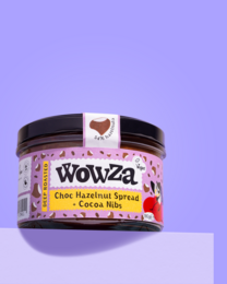 Chocolate hazelnut spread with cocoa nibs, a rich and indulgent treat.
