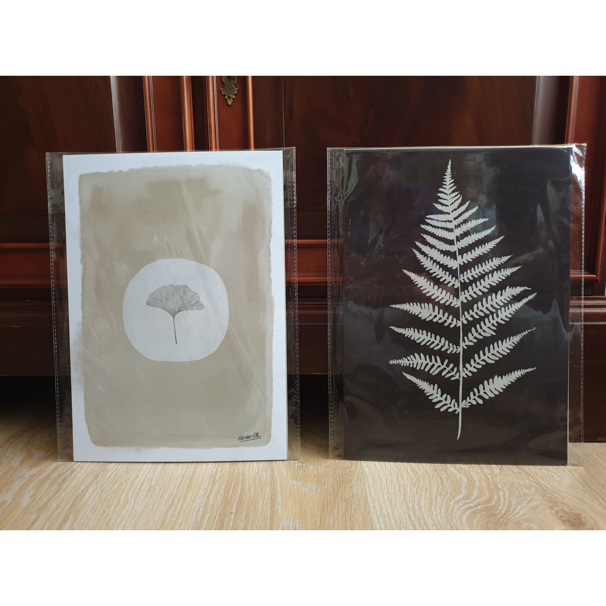 Scandi Fern Poster "White Fern" A4 - Duurzame kunstprints op gerecycled papier in cellofaan