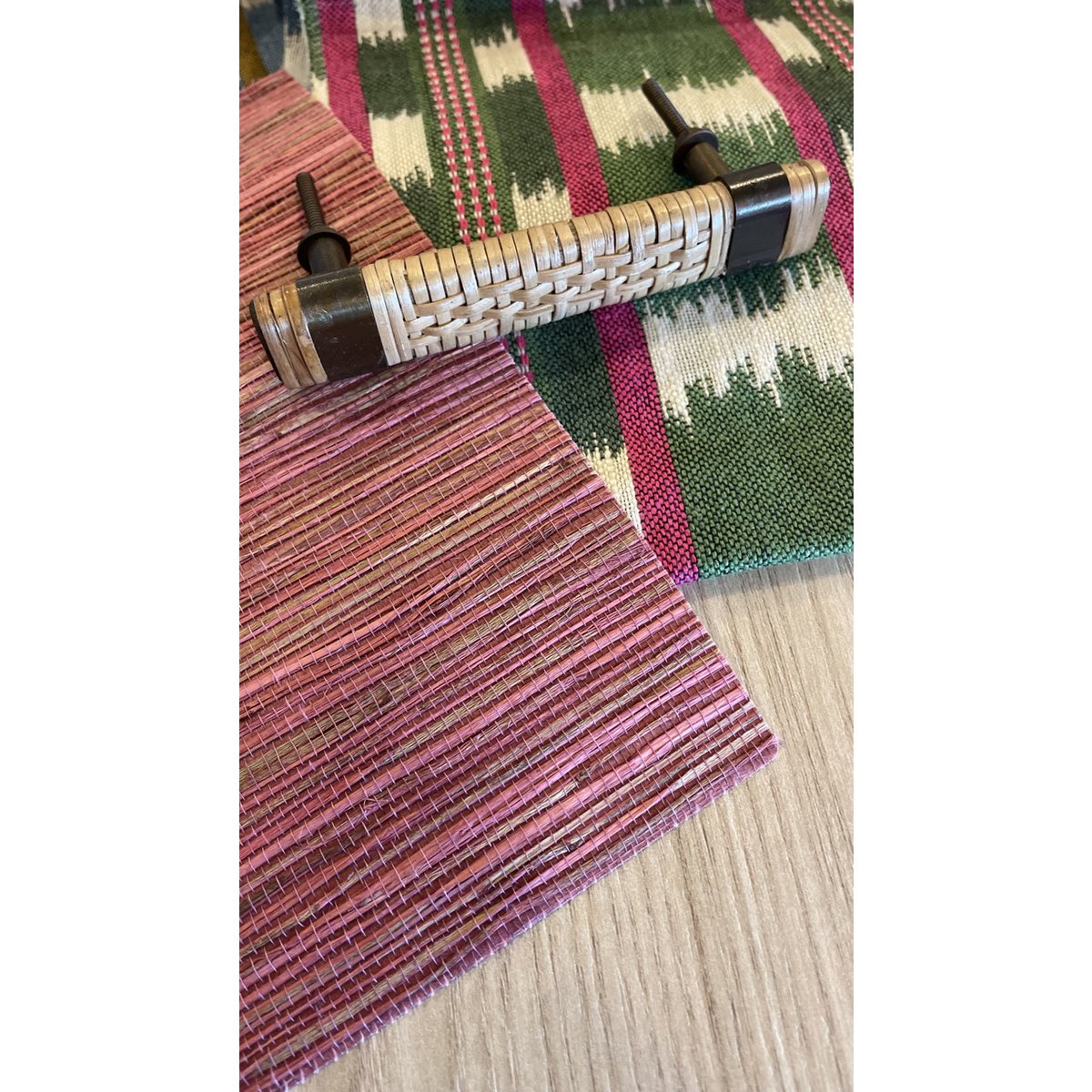 Handle rectangular rattan