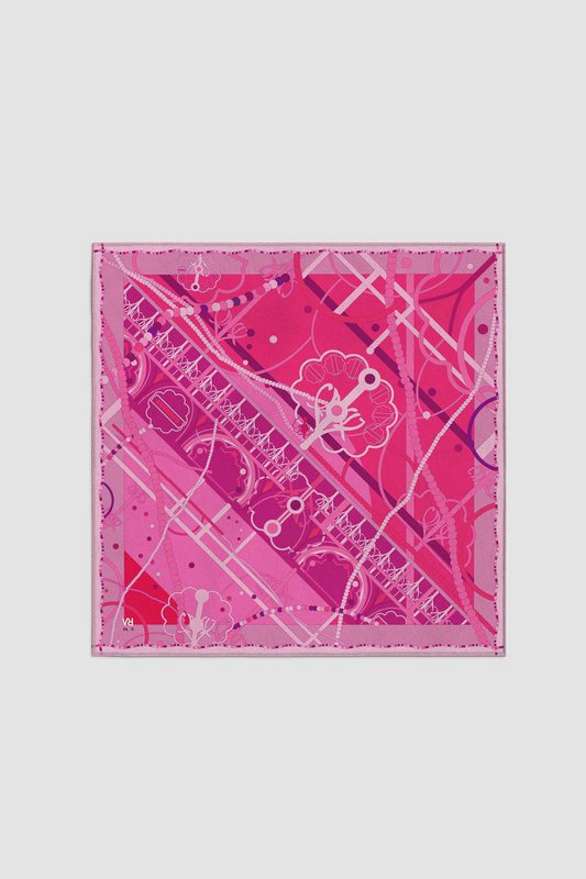 Square 50 in silk "The jewelry box"