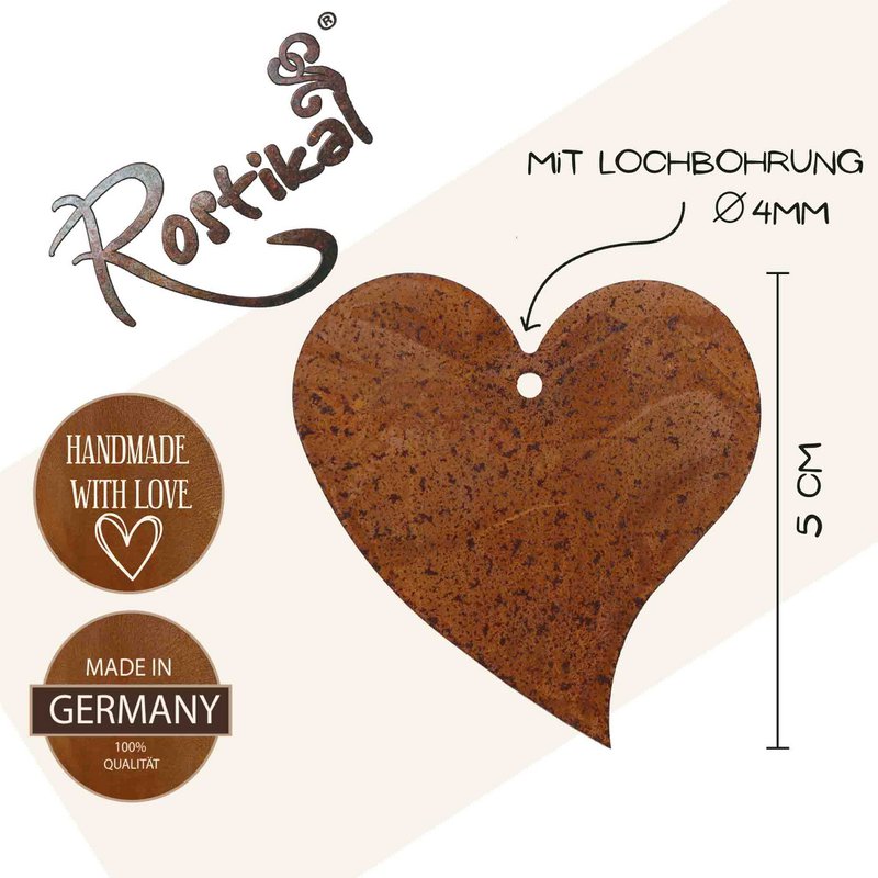 Cuore decorativo patinato | Idea regalo | Decorazione da appendere color ruggine