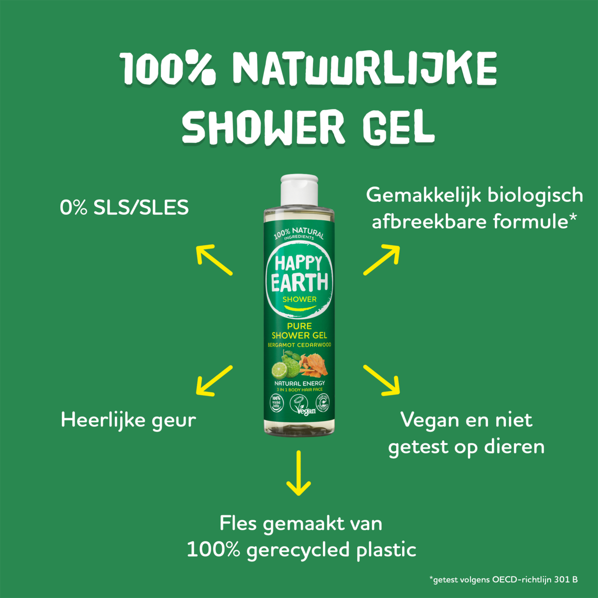 Natuurlijke Douchegel Bergamot Cedarwood