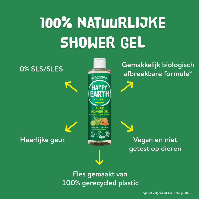 Natuurlijke Douchegel Bergamot Cedarwood