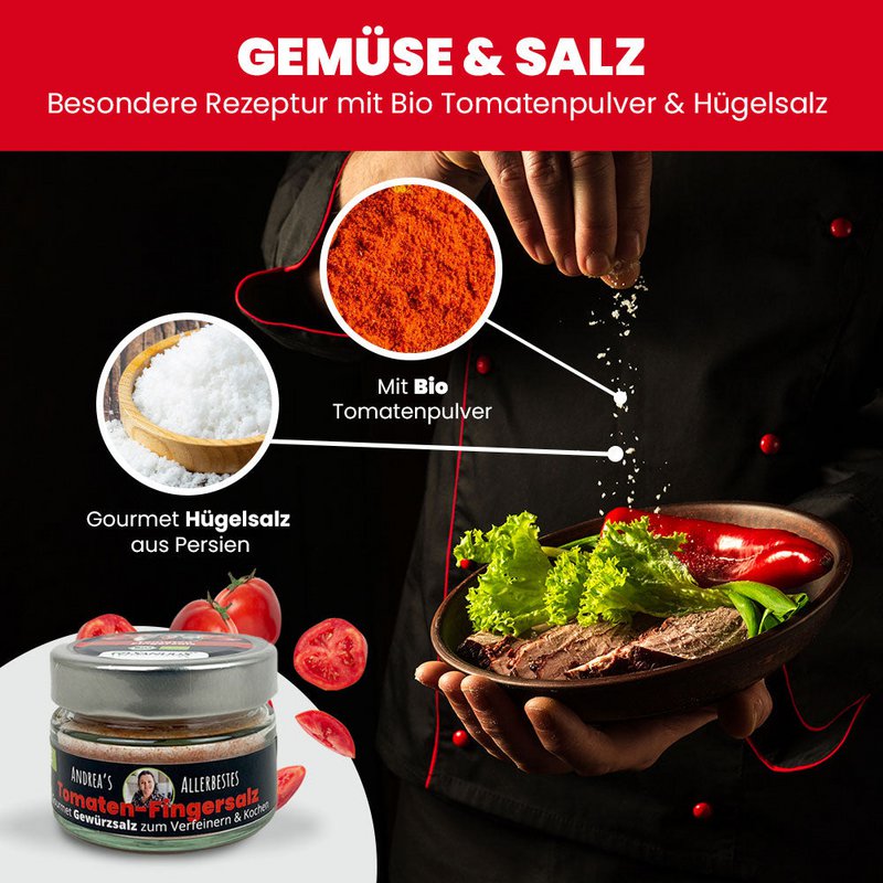 Sanuus tomatoes spice salt herbal salt - seasoning mixture with sea salt, herbs & tomato powder