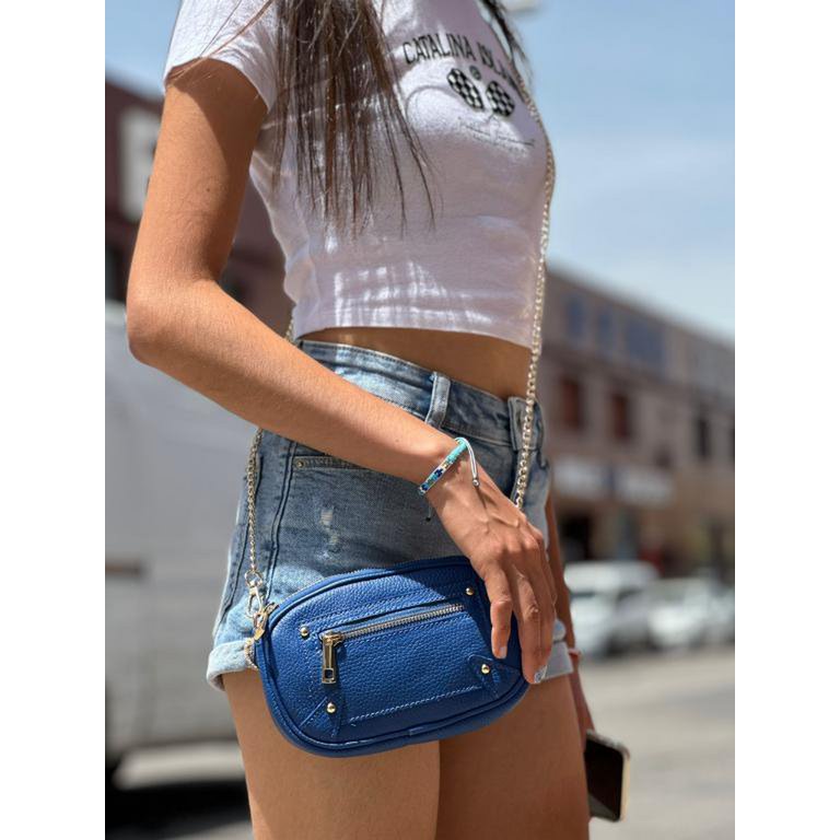 Bolso Bandolera en Piel Italiana con Asa Larga Cadena Mujer 57854