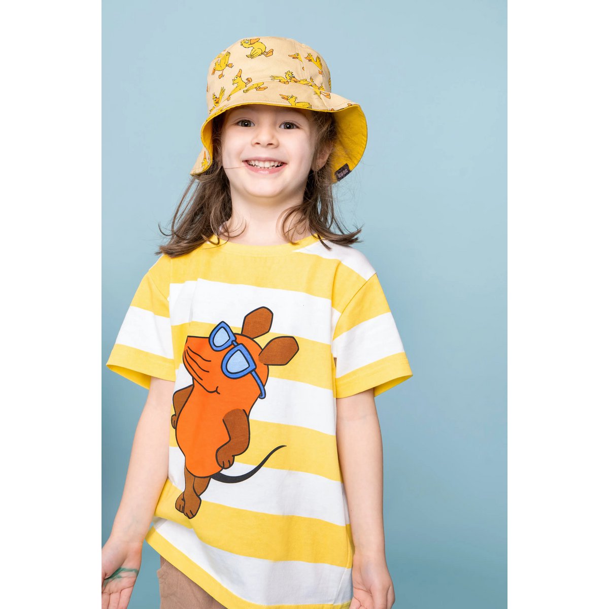 koaa – The Mouse Beachboy Stripes – T-shirt hvid/gul